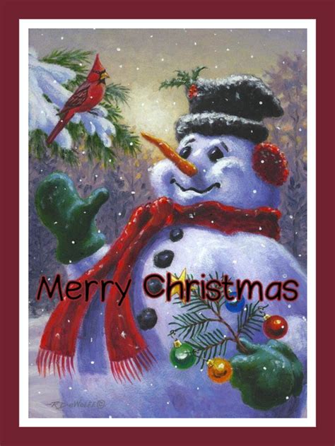 Christmas Snow Man Ecards