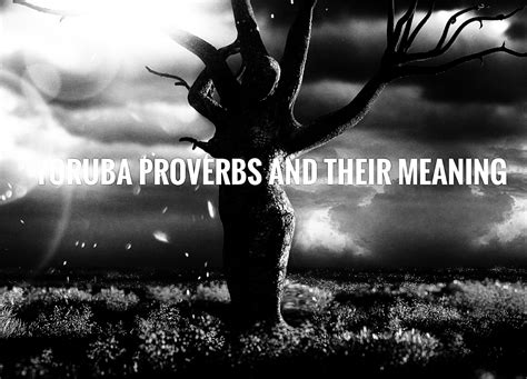 Yoruba Proverbs And Their Meaning | MYREGISTRYWEDDING