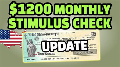 1200 Monthly Stimulus Check For All New Update! - YouTube