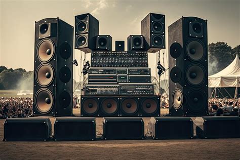 Premium Photo | Largescale sound system with multiple speakers and lights at a concert or music ...