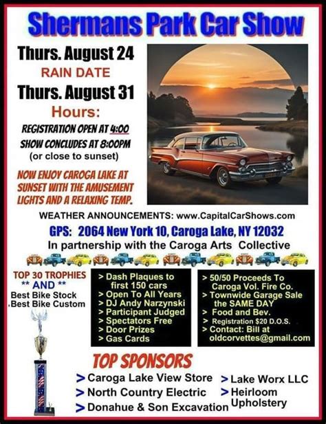 Rain Date for Caroga Car Show – Town of Caroga NY