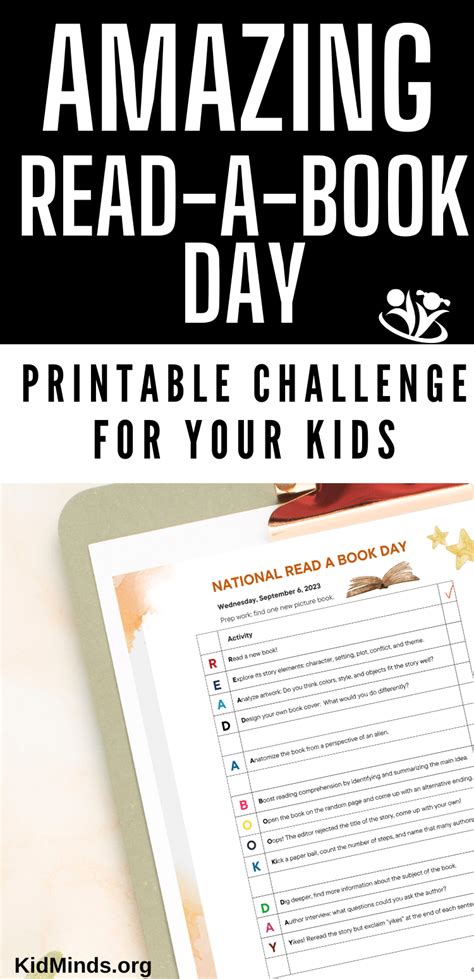 The Best Printable National Read-a-Book Day Challenge | KidMinds