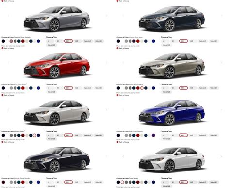 2015 Toyota Camry Colors and Trims - Visual Buyers Guide