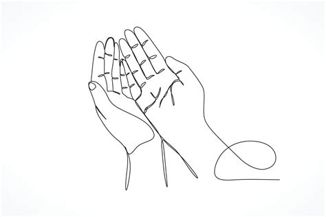 Line Drawing Prayer Hand Illustration 16623239 Vector Art at Vecteezy