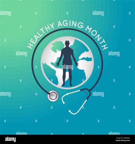 Healthy Aging Month vector logo icon illustration Stock Vector Image ...