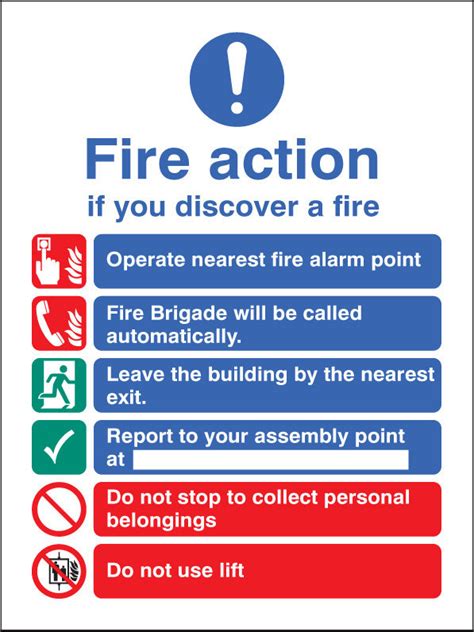 Fire Action Signs - Warning Safety Signs