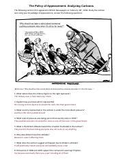 Copy of Appeasement Cartoon.pdf - The Policy of Appeasement: Analyzing Cartoons The following ...