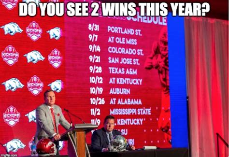 Viral Arkansas football memes from recent years