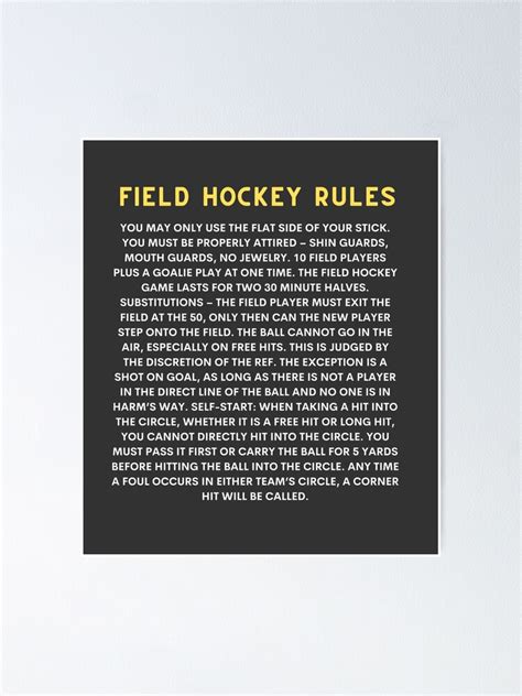 "Field Hockey Rules" Poster for Sale by isstgeschichte | Redbubble