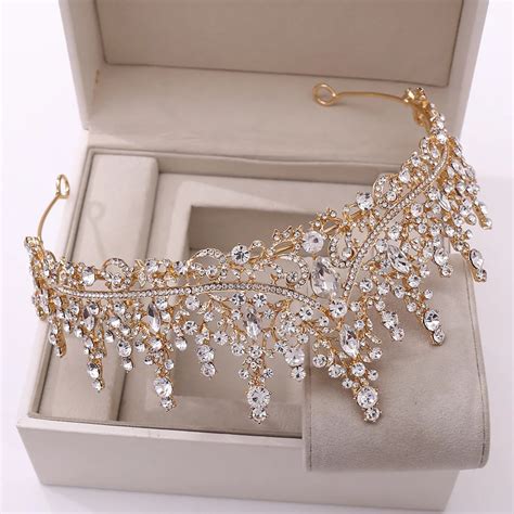 Performance Rose, Silber or Gold Crystal Rhinestone Elegant Tiara - Arabesque Life