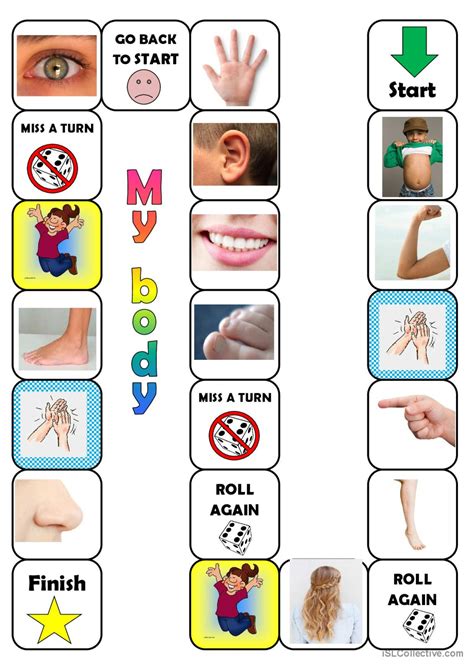 Body parts boardgame board game: English ESL worksheets pdf & doc