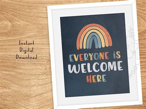 Everyone is Welcome Here Printable Classroom Print - Etsy