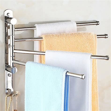 Rotating Stainless Steel Towel Bar Towel Bathroom Kitchen Wall mounted Towel Accessory Hardware ...