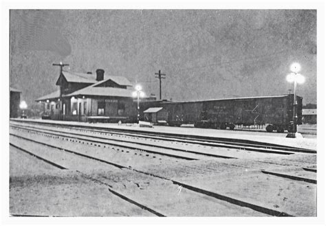 Rich Hill Missouri History: Missour-Pacific-Railroad-Depot-in-Rich-Hill-by-Moonlight