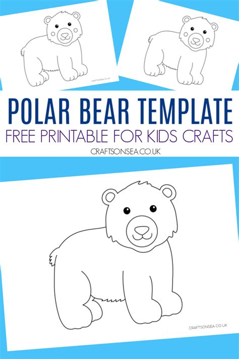 Polar Bear Template (FREE Printable) - Crafts on Sea