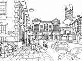 Adult Coloring Pages Architecture sketch template