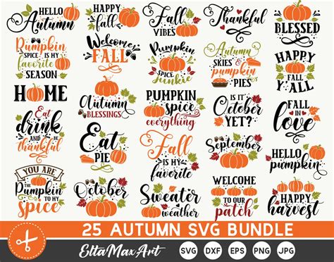 Fall SVG Bundle Fall Pumpkin SVG Bundle Autumn SVG Bundle | Etsy