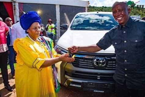 Malema gifts Bapedi queen mother with a brand new car and borehole ...