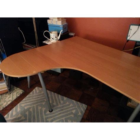 Ikea Galant Curved Desk w/ Adjustable Legs - AptDeco