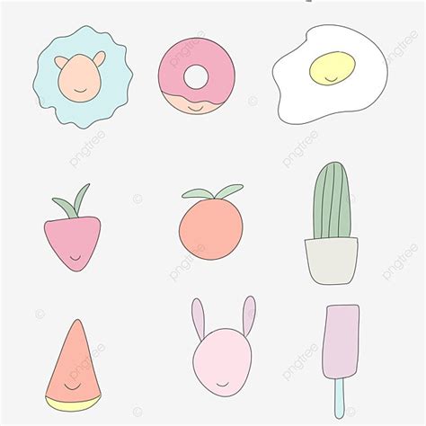 Cute Icons With Pastel Colors, Decorative, Sign, Colorful PNG Transparent Clipart Image and PSD ...