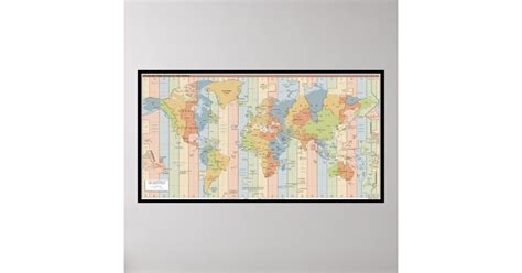 World Time Zone Map Poster | Zazzle