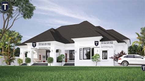 Five bedroom bungalow plan in Nigeria | Modern bungalow house design ...