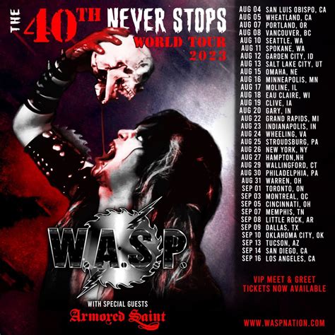 W.A.S.P. Announces New US Dates For 2023 Tour With Armored Saint