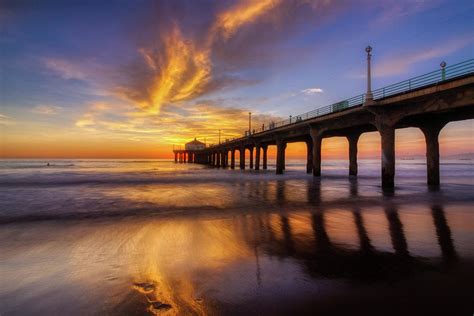 Stunning Sunset at Manhattan Beach Pier Photograph by Andy Konieczny