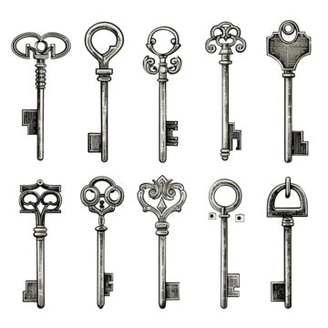 Set Of Various Shape Key Illustrations, Key, Shape, House PNG Transparent Image and Clipart for ...