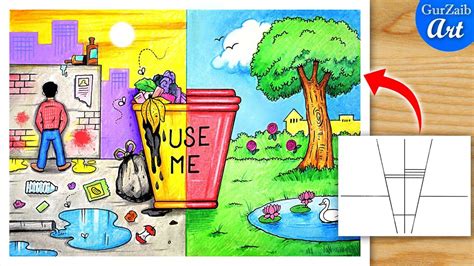 How to draw Clean India drawing / Swachhata Hi Seva / Swachh bharat ...