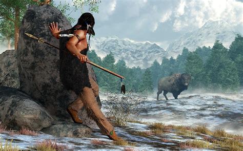 Indian Hunting With Atlatl Digital Art by Daniel Eskridge