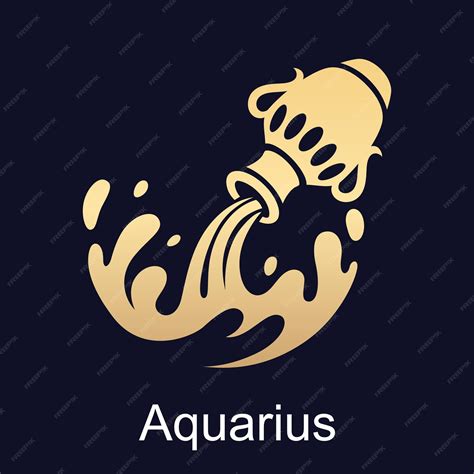 Premium Vector | Aquarius symbol of zodiac sign in luxury gold style