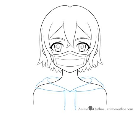 How to Draw an Anime Girl in a Mask Step by Step - AnimeOutline