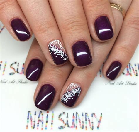 Eggplant color | Plum nails, Violet nails, Beige nails