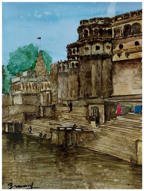 Kashi ghat Painting by Aman Kumar | Saatchi Art