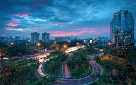 Wallpaper Indonesia, Jakarta city, houses, buildings, skyscrapers ...