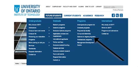 Screenshot of the UOIT website. | Download Scientific Diagram