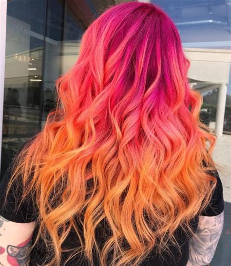 How to Get Pink OmbrÃ© Hair - 23 Cute Ideas for 2024 | Sunset hair, Pink ombre hair, Bright hair ...