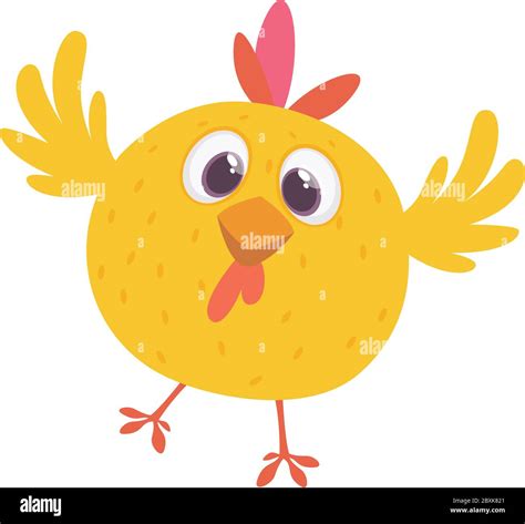 Funny cartoon chicken flying. Vector illustration Stock Vector Image ...