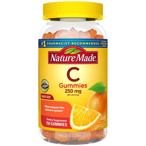 Nature Made Vitamin C 250 mg Gummies, 150 Count Value Size to Help ...