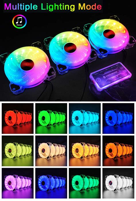 Buy 3 Pack RGB Case Fans,120mm Silent Computer Cooling PC Case Fan Addressable RGB Color ...