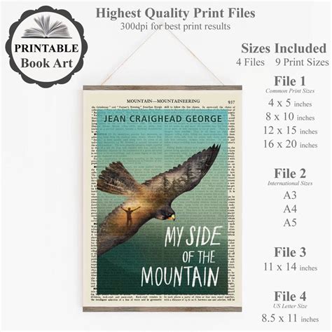 Printable 'my Side of the Mountain' Book Cover Poster - Etsy