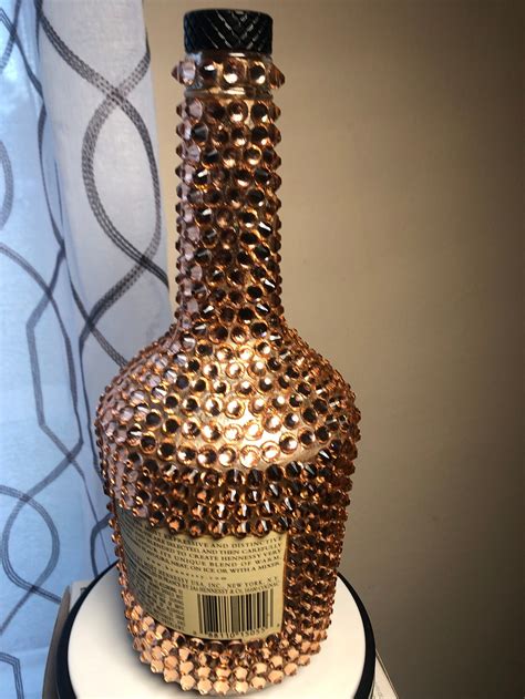 Champagne decorated alcohol bottle | Etsy