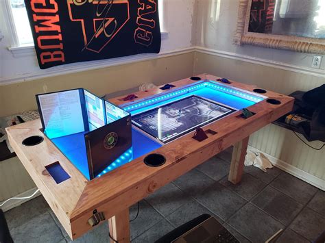 [OC] Built My Own Custom D&D Table! in 2021 | Gaming table diy, Dnd table, Video game rooms