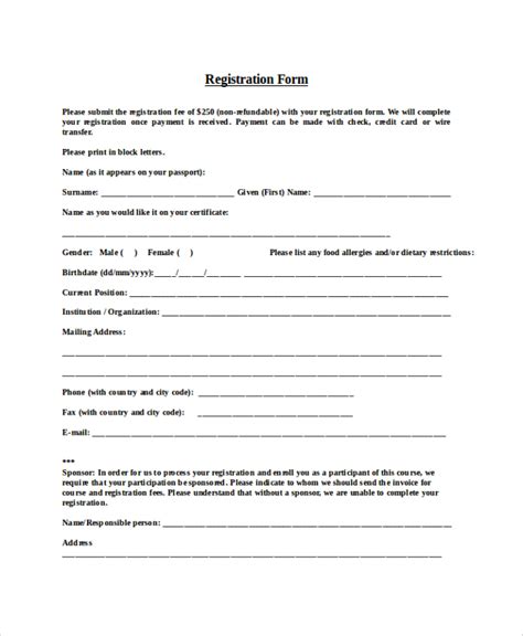 FREE 12+ Registration Form Samples in PDF | MS Word