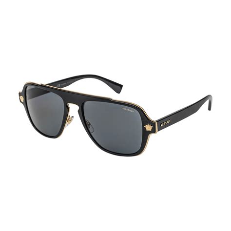 Versace // Men's 0VE2199 Polarized Sunglasses // Black - Versace ...