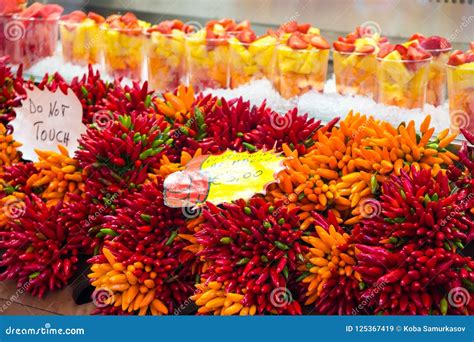 Abstract View of Chilies on Sale at the Rialto Market in Venice, Italy Stock Image - Image of ...