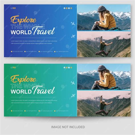 Premium Vector | Travel banner design vector file layout template