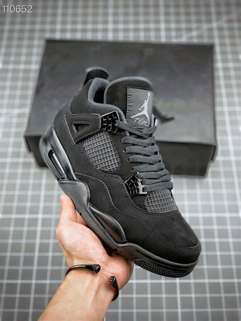 Air Jordan 4 Black Cat Sneakers | Jordan shoes retro, Jordan 4 black ...