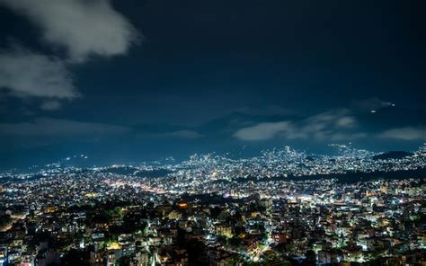 Premium Photo | Night view of swayambhu stupa at kathmandu nepal